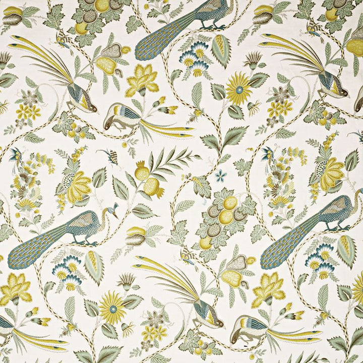 Campagne Cadet & Citron 175951 by Schumacher Designer Fabric Schumacher-Classics 90% Linen, 10% Nylon Martindale 20,000 Horizontal: 18 and Vertical: 54 55 - Swanky Fabrics -