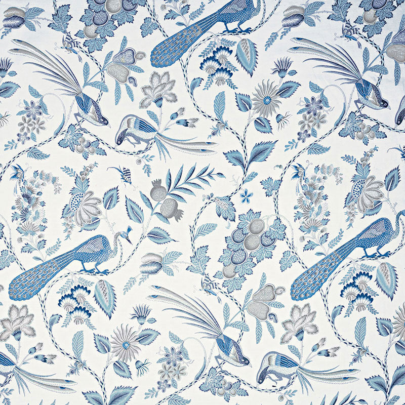 Campagne Bleu & Gris 175952 by Schumacher Designer Fabric SCHUMACHER CLASSICS LINEN 90% NYLON 10% BELGIUM MARTINDALE 20,000 </p><p>Repeat: Horizontal: 18" (46CM) and Vertical: 54" (137CM) 55 - Swanky Fabrics -