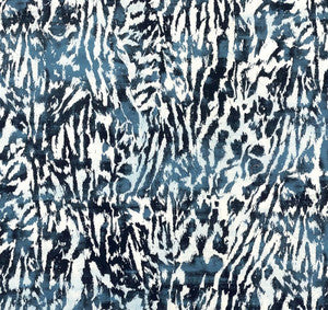 Feline Indigo 175995 by Schumacher Designer Fabric