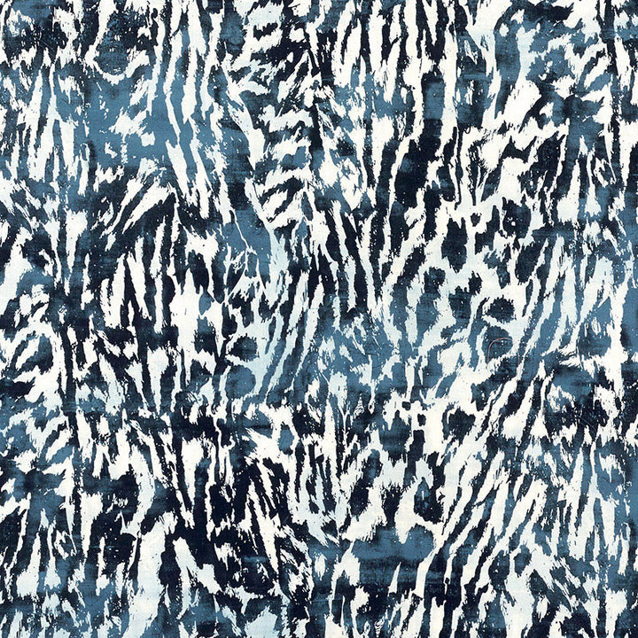 Feline Indigo 175995 by Schumacher Designer Fabric CELERIE KEMBLE III See Sample ITALY MEDIUM DUTY </p><p>Repeat: Horizontal: 27" (69CM) and Vertical: 35 3/8" (90CM) 54" WIDE (137CM) - Swanky Fabrics -
