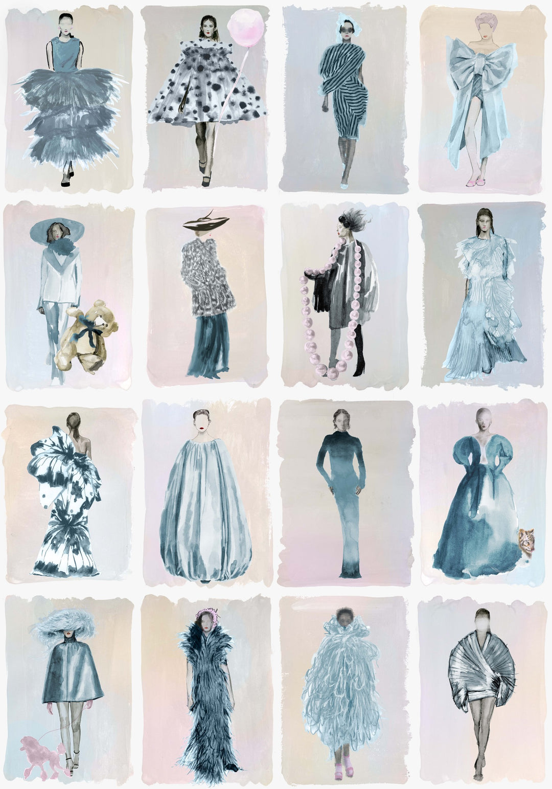 Couture Carousel - Blue 175/1004.CS.0 by Cole & Son Designer Wallcovering
