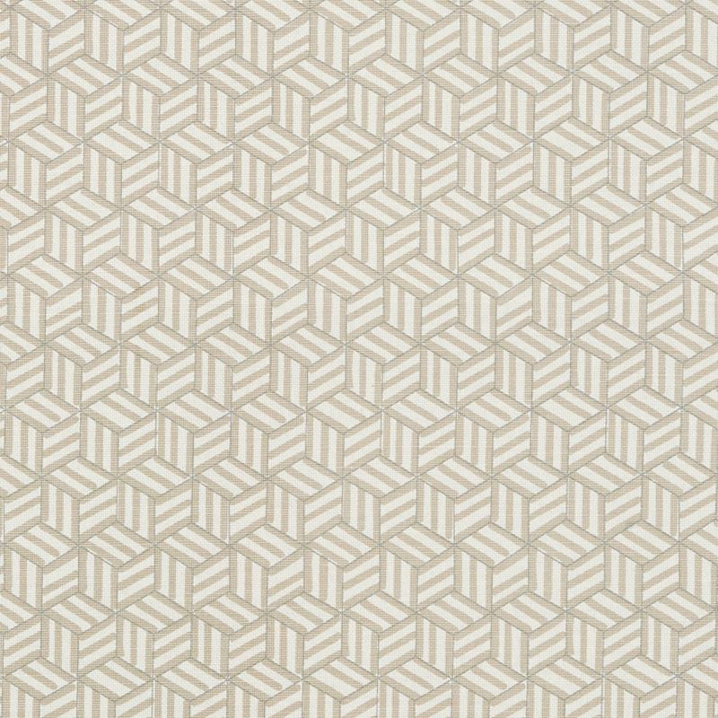 Tumbling Blocks Greige 176040 by Schumacher Designer Fabric Miles-Redd 53% Linen, 47% Cotton Wyzenbeek 15,000 Horizontal: 6.75 and Vertical: 8 54 - Swanky Fabrics -