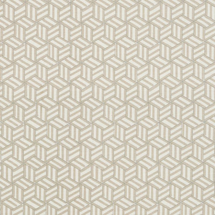 Tumbling Blocks Greige 176040 by Schumacher Designer Fabric Miles-Redd 53% Linen, 47% Cotton Wyzenbeek 15,000 Horizontal: 6.75 and Vertical: 8 54 - Swanky Fabrics -