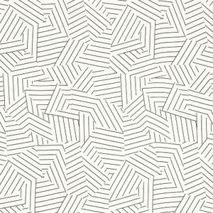 Deconstructed Stripe Black 176050 by Schumacher Designer Fabric