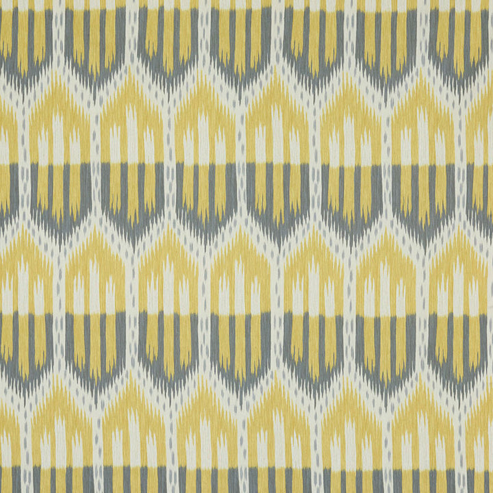 Bukhara Ikat Citrine & Smoke 176081 by Schumacher Designer Fabric IKAT COLLECTION See Sample ITALY LIGHT DUTY </p><p>Repeat: Horizontal: 13 1/8" (33CM) and Vertical: 27 1/2" (70CM) 53 1/4" (135CM) - Swanky Fabrics -