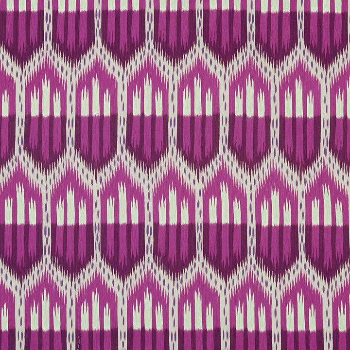 Bukhara Ikat Fuchsia 176082 by Schumacher Designer Fabric IKAT COLLECTION COTTON 100% ITALY MARTINDALE 12,000 </p><p>Repeat: Horizontal: 13 1/8" (33CM) and Vertical: 27 1/2" (70CM) 53.25 - Swanky Fabrics -