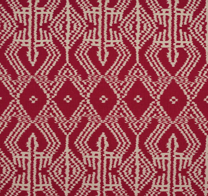 Asaka Ikat Red 176090 by Schumacher Designer Fabric Ikat-Collection 100% Linen Martindale 10,000 Horizontal: 13.375 and Vertical: 28.375 53.5 - Swanky Fabrics -