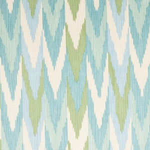 Kashgar Velvet Ikat Mineral & Leaf 176103 by Schumacher Designer Fabric
