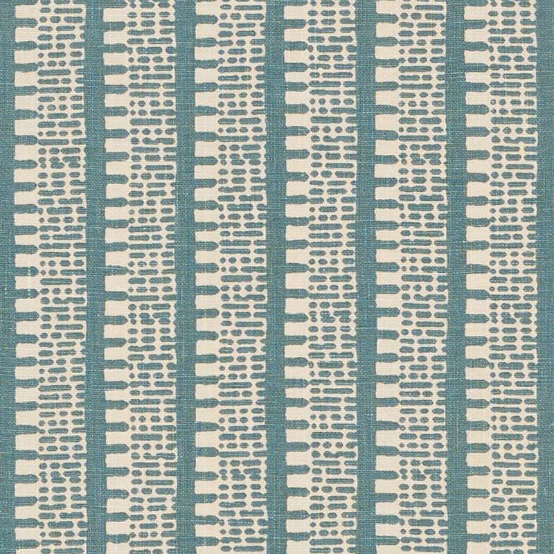 Kiosk Peacock Blue 176135 by Schumacher Designer Fabric Veere-Grenney 100% Linen Martindale 25,000 Horizontal: 2.75 and Vertical: 5 52.5 - Swanky Fabrics -