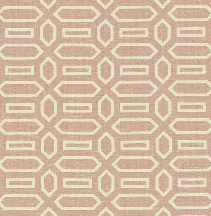 Pavillion Temple Pink 176141 by Schumacher Designer Fabric VEERE GRENNEY See Sample UNITED KINGDOM MEDIUM DUTY </p><p>Repeat: Horizontal: 2 1/2" (6CM) and Vertical: 1 5/8" (4CM) 52" (132CM) - Swanky Fabrics -