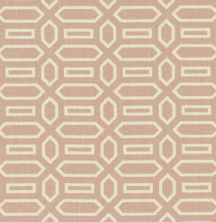 Pavillion Temple Pink 176141 by Schumacher Designer Fabric VEERE GRENNEY See Sample UNITED KINGDOM MEDIUM DUTY </p><p>Repeat: Horizontal: 2 1/2" (6CM) and Vertical: 1 5/8" (4CM) 52" (132CM) - Swanky Fabrics -