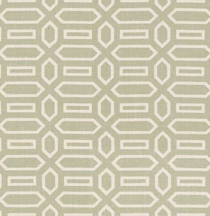 Pavillion Sage 176143 by Schumacher Designer Fabric VEERE GRENNEY LINEN 100% UNITED KINGDOM MARTINDALE 25,000 </p><p>Repeat: Horizontal: 2 1/2" (6CM) and Vertical: 1 5/8" (4CM) 52 - Swanky Fabrics -