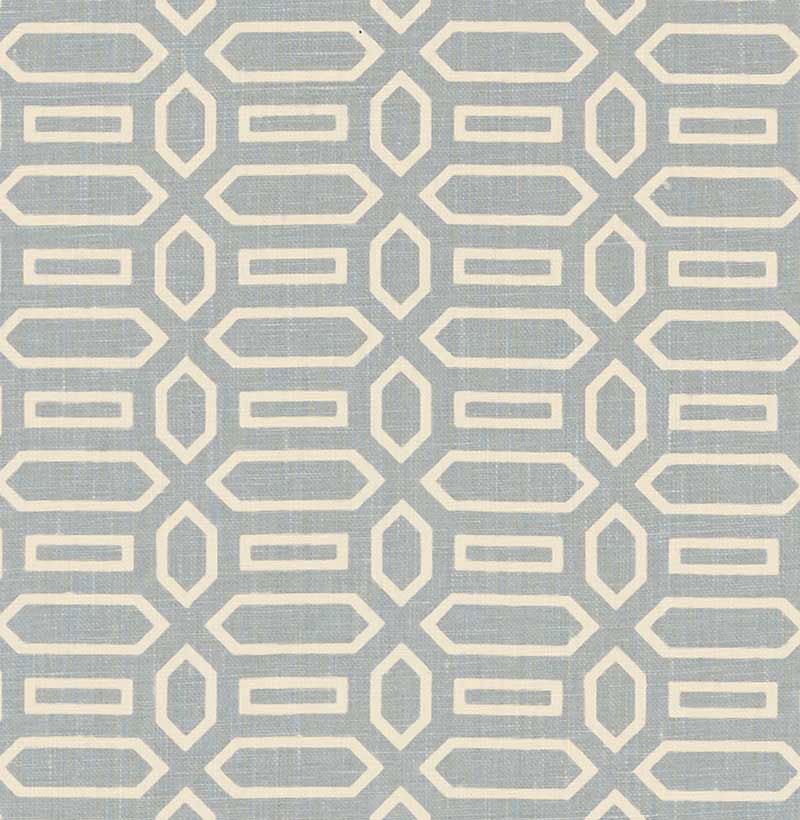 Pavillion Orpington Blue 176144 by Schumacher Designer Fabric VEERE GRENNEY See Sample UNITED KINGDOM MEDIUM DUTY </p><p>Repeat: Horizontal: 2 1/2" (6CM) and Vertical: 1 5/8" (4CM) 52" (132CM) - Swanky Fabrics -