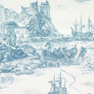 Marine Toile Delft 176160 by Schumacher Designer Fabric