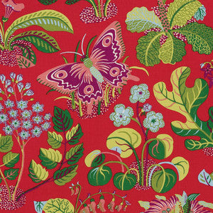 Exotic Butterfly Red 176180 by Schumacher Designer Fabric