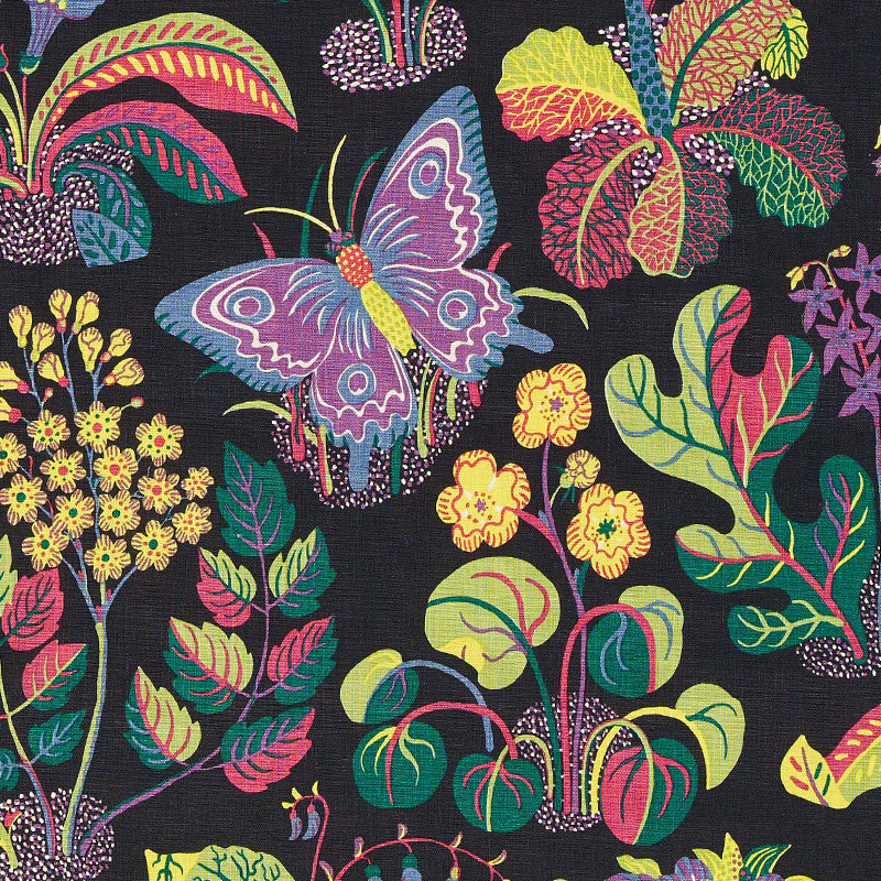 Exotic Butterfly Black 176182 by Schumacher Fabric Schumacher Fabric Exotic Butterfly Black 176182Fabric LINEN 100% UNITED KINGDOM </p><p>Repeat: H: HORZ. 26 1/2" (67CM) , V: VERT. 31" (79CM) 54.5 - Fabric Carolina -