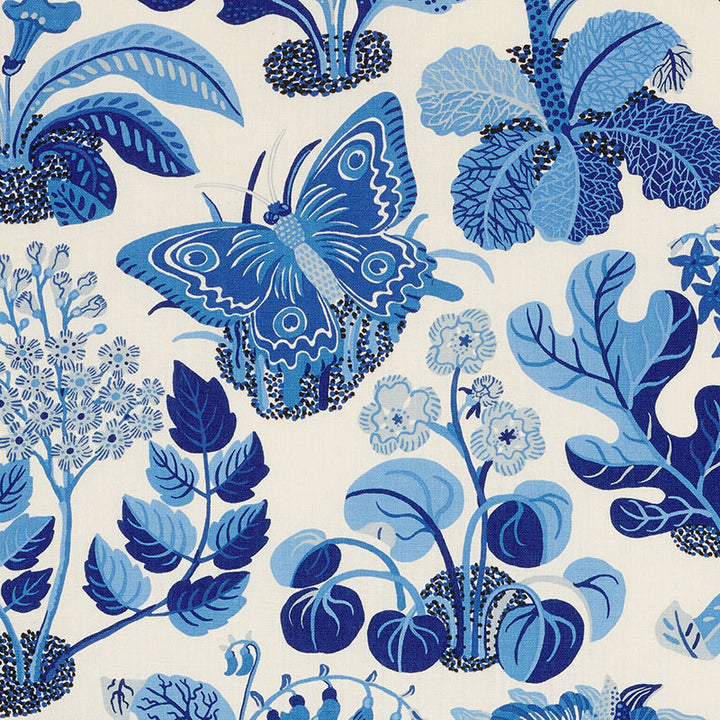 Exotic Butterfly Marine 176183 by Schumacher Designer Fabric Good Vibrations See Sample UNITED KINGDOM MEDIUM DUTY </p><p>Repeat: Horizontal: 26 1/2" (67CM) and Vertical: 31" (79CM) 54 1/2" (139CM) - Swanky Fabrics -