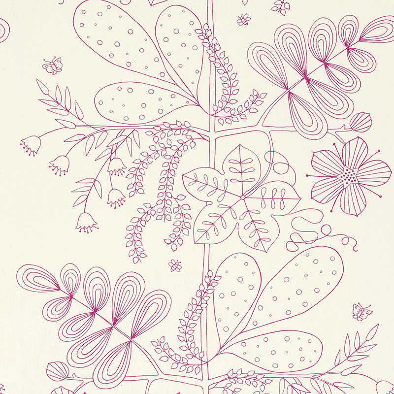 Blommen Print Fuchsia 176202 by Schumacher Designer Fabric Good Vibrations See Sample UNITED STATES OF AMERICA MEDIUM DUTY </p><p>Repeat: Horizontal: 27 1/2" (70CM) and Vertical: 35 1/4" (90CM) 55" (140CM) - Swanky Fabrics -