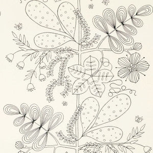 Blommen Print Black 176204 by Schumacher Designer Fabric