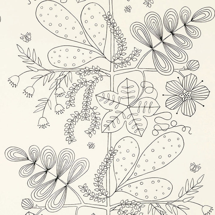 Blommen Print Black 176204 by Schumacher Designer Fabric Good Vibrations COTTON 100% UNITED STATES OF AMERICA WYZENBEEK 15,000 </p><p>Repeat: Horizontal: 27 1/2" (70CM) and Vertical: 35 1/4" (90CM) 55 - Swanky Fabrics -