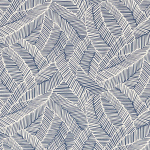 Abstract Leaf Navy 176222 by Schumacher Designer Fabric