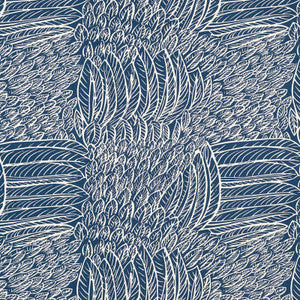 Featherfest Navy 176233 by Schumacher Designer Fabric