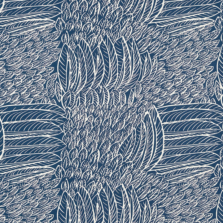 Featherfest Navy 176233 by Schumacher Fabric Schumacher Fabric Featherfest Navy 176233Fabric LINEN 55% UNITED STATES OF AMERICA </p><p>Repeat: H: HORZ. 26 3/4" (68CM) , V: VERT. 24 3/4" (63CM) 53 - Fabric Carolina -