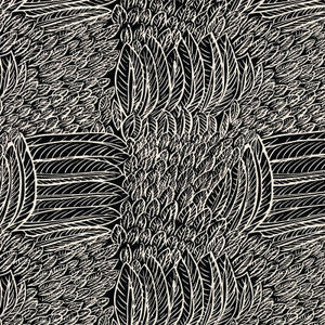 Featherfest Black 176234 by Schumacher Designer Fabric
