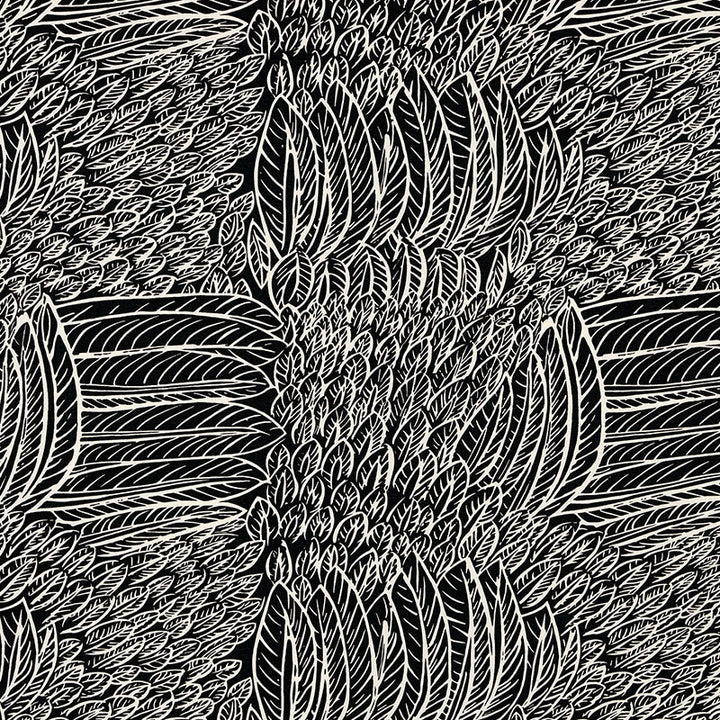 Featherfest Black 176234 by Schumacher Fabric Schumacher Fabric Featherfest Black 176234Fabric LINEN 55% UNITED STATES OF AMERICA </p><p>Repeat: H: HORZ. 26 3/4" (68CM) , V: VERT. 24 3/4" (63CM) 53 - Fabric Carolina -