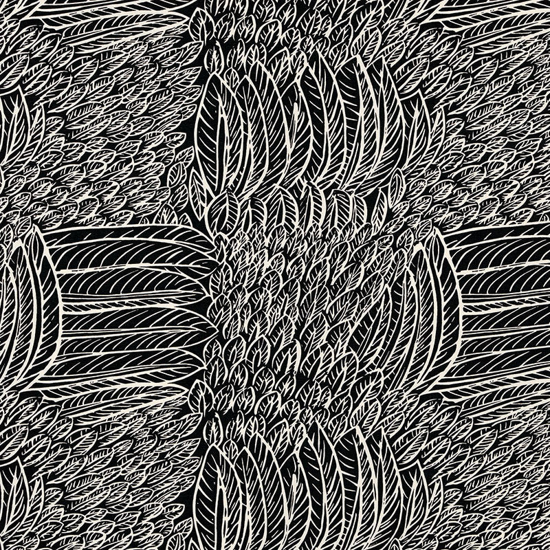 Featherfest Black 176234 by Schumacher Designer Fabric Good Vibrations See Sample UNITED STATES OF AMERICA MEDIUM DUTY </p><p>Repeat: Horizontal: 26 3/4" (68CM) and Vertical: 24 3/4" (63CM) 53" (135CM) - Swanky Fabrics -