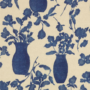 Hugo Floral Indigo 176241 by Schumacher Designer Fabric