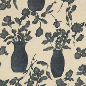 Hugo Floral Faded Black 176242 by Schumacher Designer Fabric