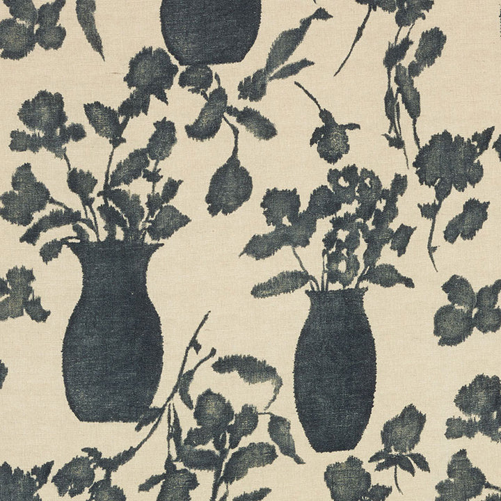 Hugo Floral Faded Black 176242 by Schumacher Designer Fabric Good Vibrations JUTE 58% LINEN 42% ITALY MARTINDALE 10,000 </p><p>Repeat: Horizontal: 27" (69CM) and Vertical: 38" (97CM) 54.5 - Swanky Fabrics -