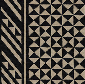 Nuba Black On Natural 176300 by Schumacher Designer Fabric