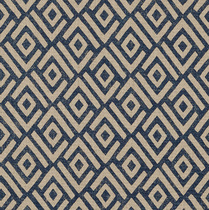 Kasai Indigo 176321 by Schumacher Designer Fabric