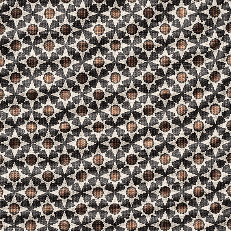 Serendipity Cinder & Caramel 176420 by Schumacher Designer Fabric CLIQUE LINEN 100% CHINA </p><p>Repeat: Horizontal: 1 1/2" (4CM) and Vertical: 1 1/2" (4CM) 54 - Swanky Fabrics -