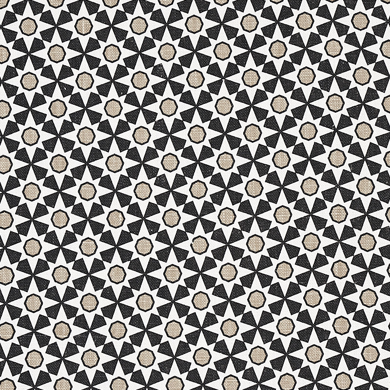Serendipity Black & Taupe 176421 by Schumacher Designer Fabric CLIQUE LINEN 100% CHINA </p><p>Repeat: Horizontal: 1 1/2" (4CM) and Vertical: 1 1/2" (4CM) 54 - Swanky Fabrics -