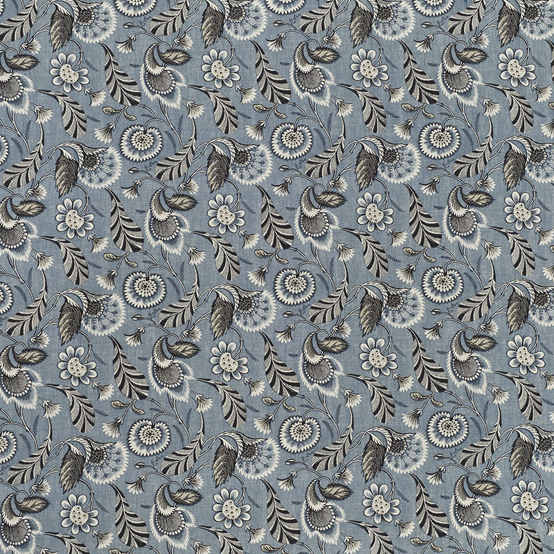 Ursula Delft 176443 by Schumacher Designer Fabric Clique 100% Linen - Horizontal: 13.5 and Vertical: 13 54 - Swanky Fabrics -