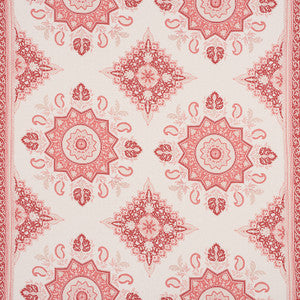 Montecito Medallion Faded Red 176483 by Schumacher Designer Fabric