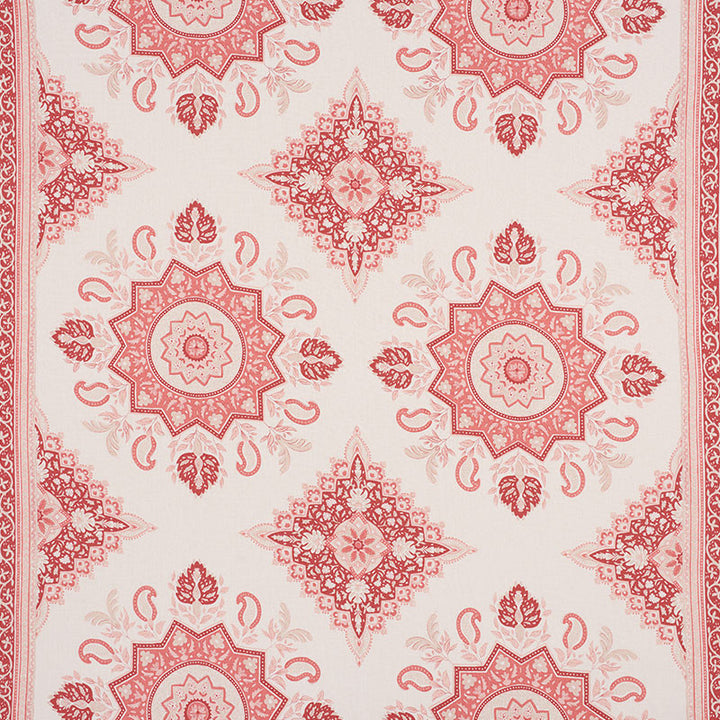 Montecito Medallion Faded Red 176483 by Schumacher Designer Fabric MARK D SIKES See Sample CHINA - </p><p>Repeat: Horizontal: 54" (137CM) and Vertical: 25 1/4" (64CM) 54" (137CM) - Swanky Fabrics -