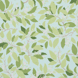 Dogwood Leaf Aqua 176522 by Schumacher Designer Fabric