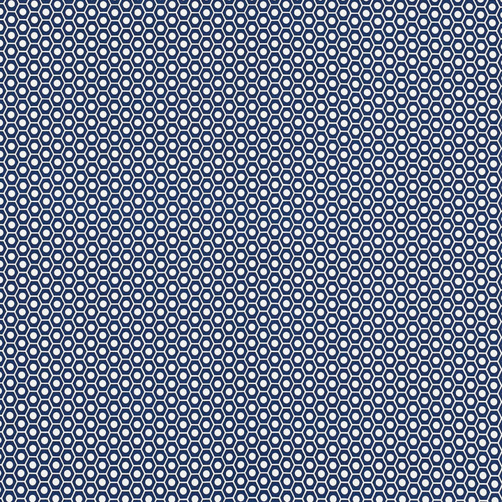 Queen B II Navy 176564 by Schumacher Designer Fabric Indooroutdoor-By-Studio-Bon 100% Acrylic Wyzenbeek 15,000 Horizontal: 1.25 and Vertical: 7/8- 54 - Swanky Fabrics -