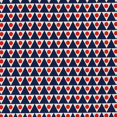 Pennant II Navy & Red 176642 by Schumacher Designer Fabric Indooroutdoor-By-Studio-Bon 100% Acrylic Wyzenbeek 15,000 Horizontal: 2.25 and Vertical: 2.25 54 - Swanky Fabrics -