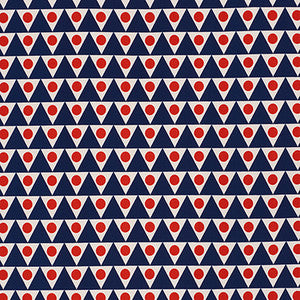 Pennant Ii Navy & Red 176642 by Schumacher Designer Fabric