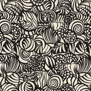Seashells Black 176681 by Schumacher Designer Fabric