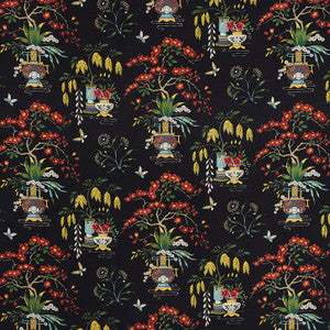 Ming Vase Black 176730 by Schumacher Designer Fabric