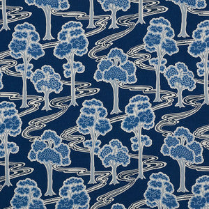 Tree River Blue 176741 by Schumacher Designer Fabric