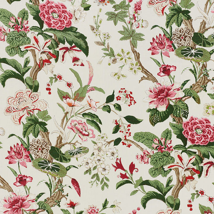 Nymphaea Fuchsia 176761 by Schumacher Designer Fabric SCHUMACHER CLASSICS II LINEN 100% THAILAND </p><p>Repeat: Horizontal: 27" (69CM) and Vertical: 44 1/2" (113CM) 54 - Swanky Fabrics -