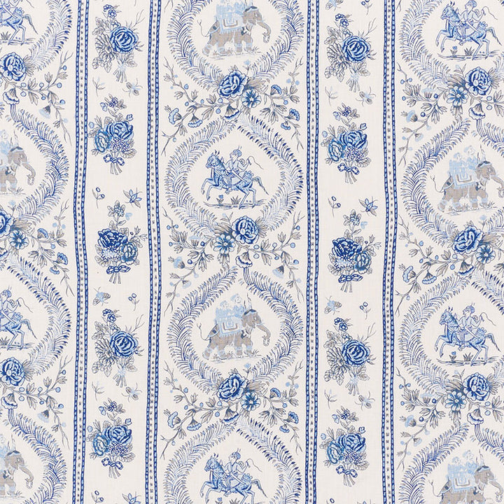 Kandula Blues 176801 by Schumacher Designer Fabric Schumacher-Classics 100% Linen - Horizontal: 18 and Vertical: 12 54.75 - Swanky Fabrics -