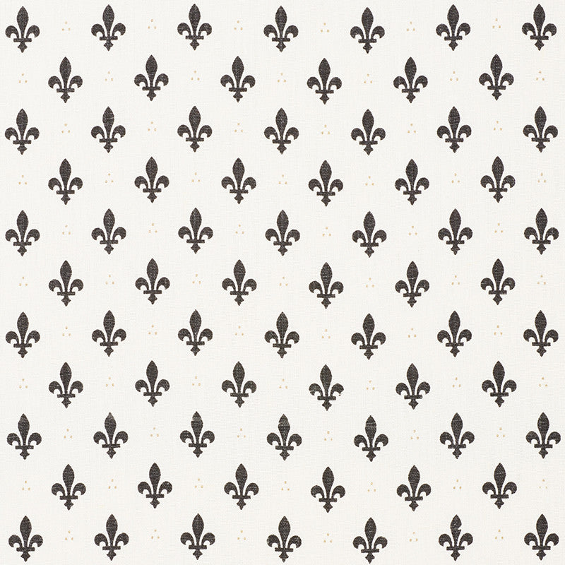 Fleur De Lis Charcoal 176962 by Schumacher Designer Fabric French-Revolution 100% Linen Wyzenbeek 15,000 Horizontal: 2 and Vertical: 2.5 54 - Swanky Fabrics -